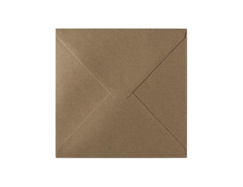 Koperta / koperty ozdobne kwadrat 160x160mm KW160 -KRAFT CIEMNOBEŻOWY opk 10szt 120g/m2  www.asan.com.pl