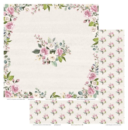 Papier scrapbookingowy Retro Inspiracje 04 30,5x30,5 opakowanie 5 ark www.asan.com.pl