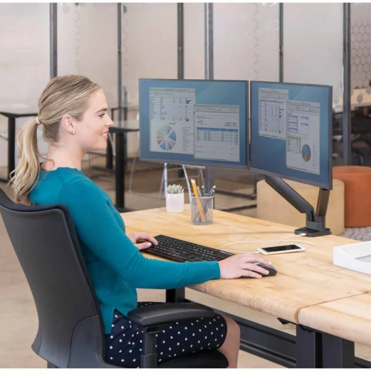 Ramię na 2 monitory Fellowes Platinum Series - poziome - CZARNE  www.asan.com.pl