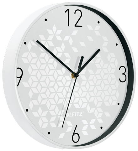 Cichy zegar ścienny Leitz WOW BIAŁY średnica 29 cm www.asan.com.pl