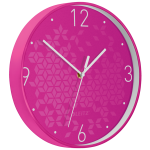 Cichy zegar ścienny Leitz WOW RÓŻOWY średnica 29 cm
