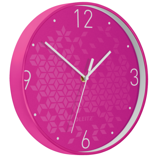 Cichy zegar ścienny Leitz WOW RÓŻOWY średnica 29 cm WWW.ASAN.COM.PL