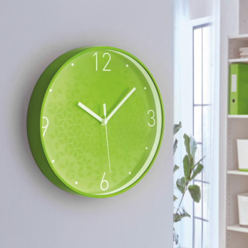 Cichy zegar ścienny Leitz WOW ŻÓŁTY średnica 29 cm www.asan.com.pl