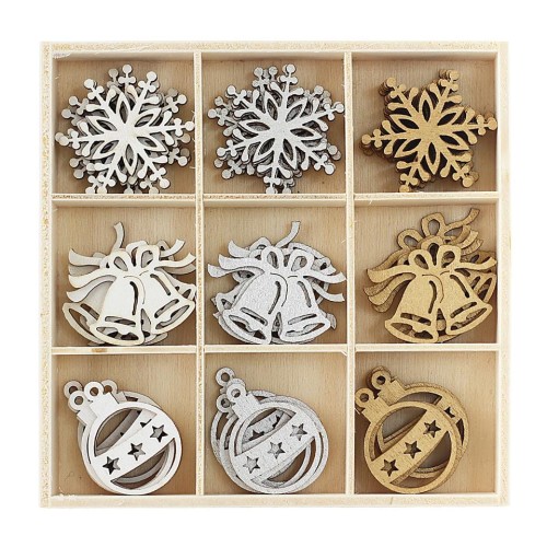 Zestaw drewnianych ozdób www.asan.com.pl