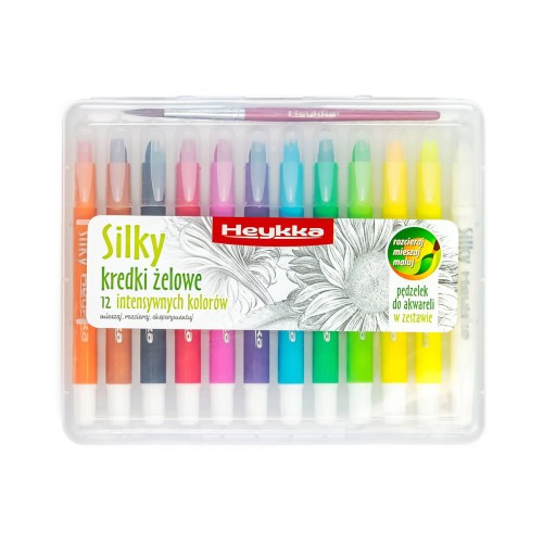 Kredki żelowe SILKY intensywne kolory opakowanie 12 sztuk www.asan.com.pl