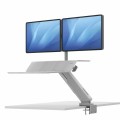 Stanowisko do pracy Sit-Stand Lotus™ RT - białe na 2 monitory www.asan.com.pl