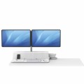 Stanowisko do pracy Sit-Stand Lotus™ RT - białe na 2 monitory www.asan.com.pl