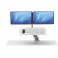 Stanowisko do pracy Sit-Stand Lotus™ RT - białe na 2 monitory www.asan.com.pl