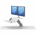 Stanowisko do pracy Sit-Stand Lotus™ RT - białe na 2 monitory www.asan.com.pl