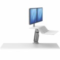 Stanowisko do pracy Sit-Stand Lotus™ RT - białe na 2 monitory www.asan.com.pl