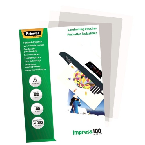 Fellowes Folia do laminowania błyszcząca A3 100 mikronów /100szt www.asan.com.pl