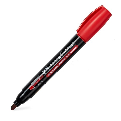 Merker Permanentny 54 CZERWONY końcówka ścięta FABER-CASTELL  www.asan.com.pl