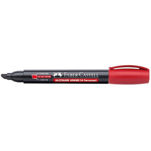 Merker Permanentny 54 CZERWONY końcówka ścięta FABER-CASTELL  www.asan.com.pl