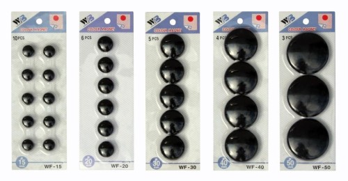 Magnesy do tablic, średnica 20mm, kolor Czarny, opk 6szt, Argo - Magnetyczne punkty mocujące www.asan.com.pl