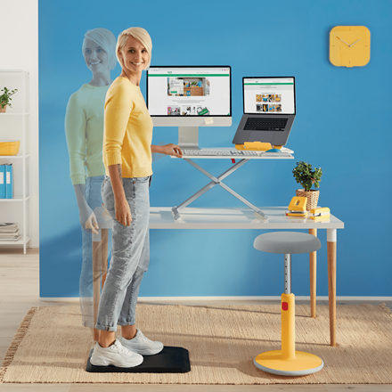 Regulowana podstawka pod laptopa Leitz Ergo Cosy - ciepły żółty www.asan.com.pl