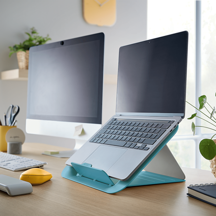 Regulowana podstawka pod laptopa Leitz Ergo Cosy - morski niebieski www.asan.com.pl