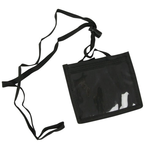 Identyfikator poziomy ze szczeliną na klips z taśmą - O.BADGE HOLDER - 122 x 110 mm - opakowanie 10 sztuk www.asan.com.pl