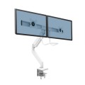Ramię na 2 monitory Fellowes Eppa z listwą - białe www.asan.com.pl