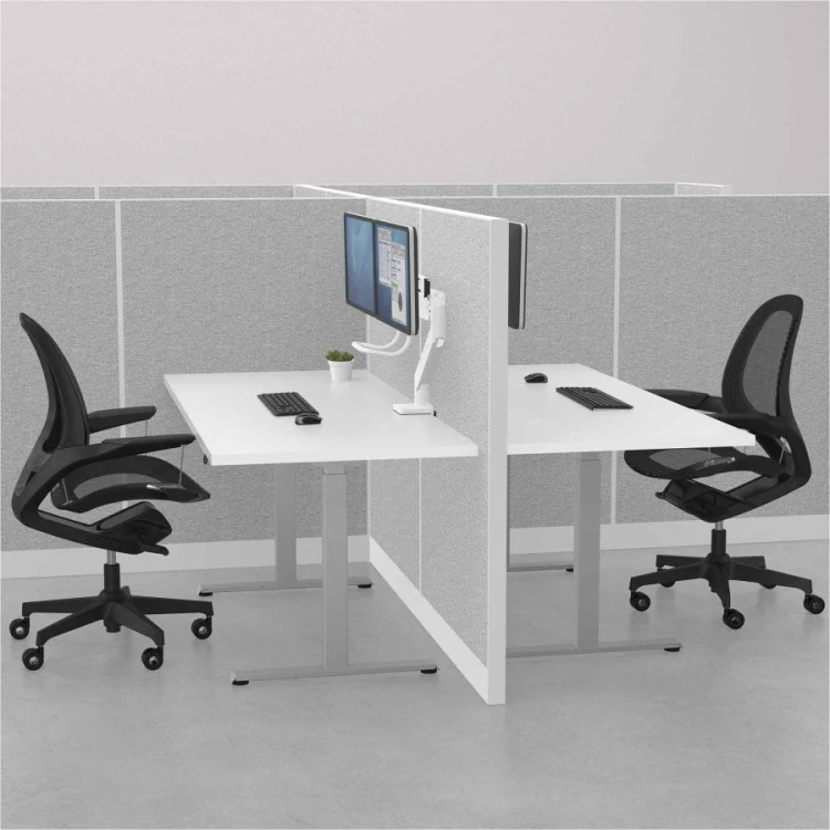 Ramię na 2 monitory Fellowes Eppa z listwą - białe www.asan.com.pl