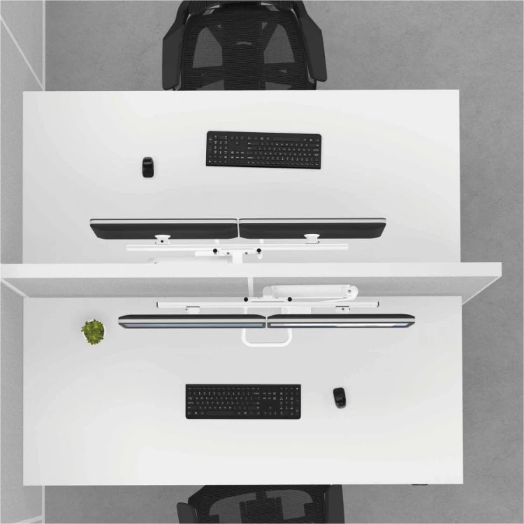 Ramię na 2 monitory Fellowes Eppa z listwą - białe www.asan.com.pl