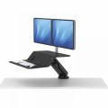 Stanowisko do pracy Sit-Stand Lotus RT - czarne na 2 monitory www.asan.com.pl
