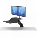 Stanowisko do pracy Sit-Stand Lotus RT - czarne na 2 monitory www.asan.com.pl