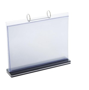 Prezenter stojący poziomy H-06-A4 Argo -  na 6 wsuwanych kart do obracania  