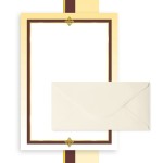 Papeteria  ozdobna Francja A4 - 20 ark  + 10 szt kopert DL  Gładki jasnokremowy