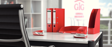 Zszywacz średni metalowy Leitz NeXXt 30 kartek - czerwony www.asan.com.pl