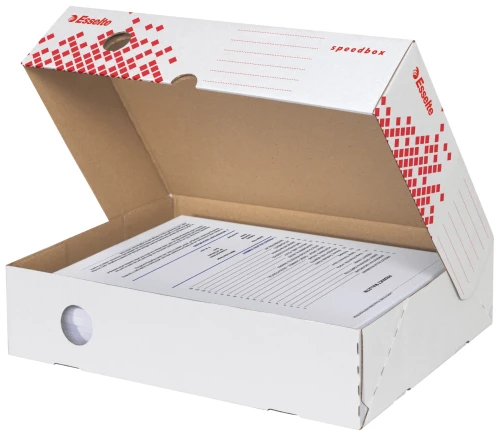 Pudło Esselte Speedbox 80 mm, otwierane szerokim bokiem - 25 sztuk www.asan.com.pl