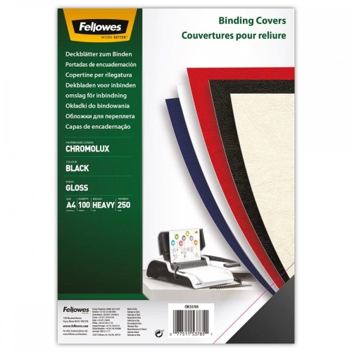 Okładka nabłyszczana CHROMOLUX CZARNA A4 - Fellowes www.asan.com.pl