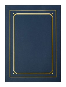 Teczka ozdobna LINE GRANATOWA ZE ZŁOTĄ RAMKĄ  10szt A4 