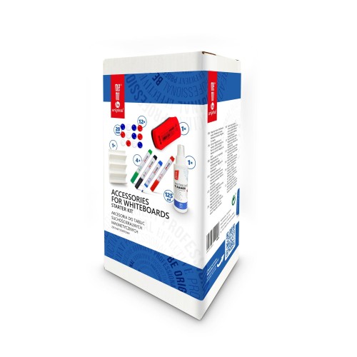 Akcesoria do tablic MemoBe, zestaw: płyn 125 ml, markery 4 kolory, gąbka magnetyczna, uchwyt na markery, magnesy f 20 mm 12 szt. www.asan.com.pl