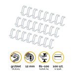 Grzbiety drutowe Fellowes A4 12mm (81-100 kartek) 1/2" skok 3:1  - kolor BIAŁY