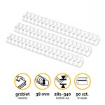 Grzbiety plastikowe do bindowania 38mm (281-340 kartek) A4/50szt - kolor BIAŁY - Fellowes