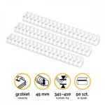 Grzbiety plastikowe do bindowania 45mm (341-410 kartek)  A4/50szt - kolor BIAŁY - Fellowes