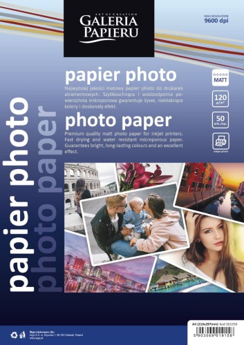 Papier photo A4 matt - 120 g/m2 - 50 ark / fotograficzny matowy www.asan.com.pl