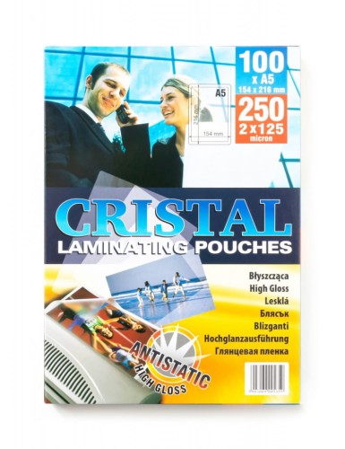 Cristal Folia do laminowania błyszcząca A5 125 mikronów / 100szt www.asan.com.pl