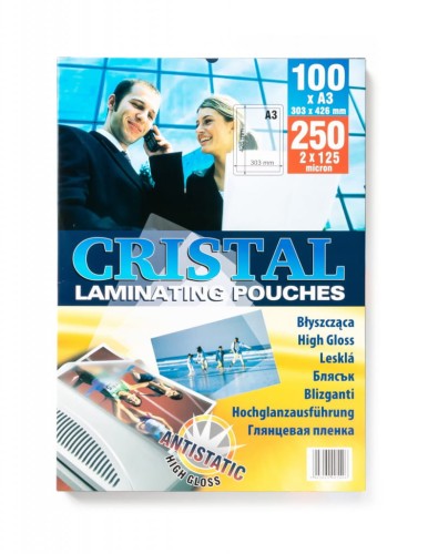 Cristal Folia do laminowania błyszcząca A3 125 mikronów / 100szt www.asan.com.pl