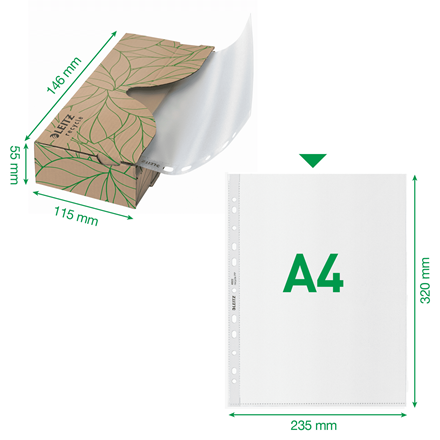 Koszulki Leitz Recycle w dyspenserze At Hand- opakowanie 40 sztuk A4 www.asan.com.pl