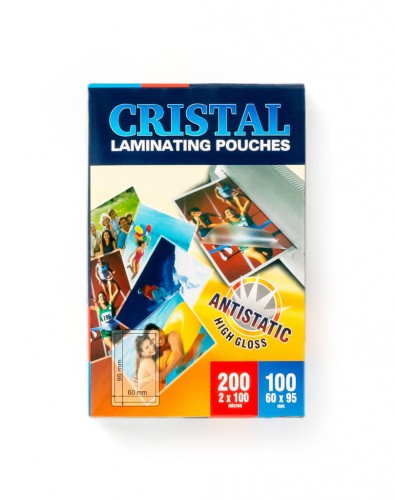 Cristal Folia do laminowania błyszcząca 60x95 mm 100 mikronów / 100szt www.asan.com.pl