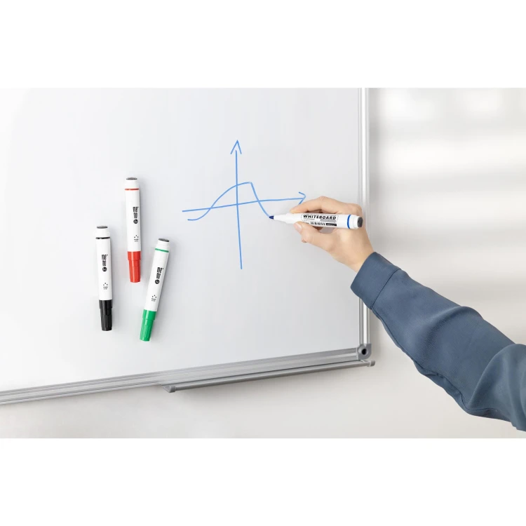 Marker do tablic suchościeralnych i flipchartów z magnesem i gąbką - MemoBe MM351 - końcówka okrągła CZARNY  www.asan.com.pl