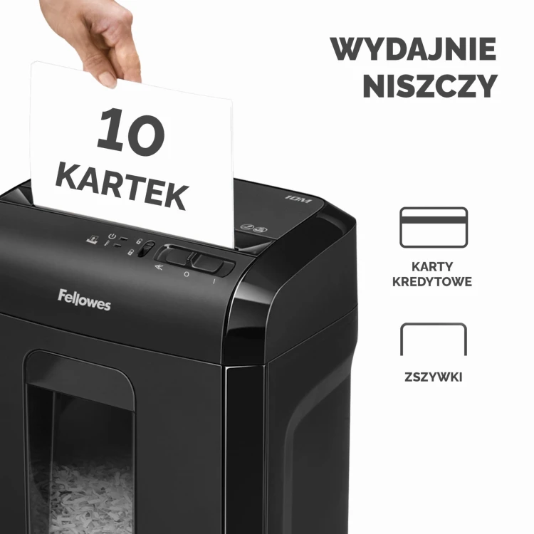 Niszczarka Fellowes 10M ścinki 2x12mm www.asan.com.pl