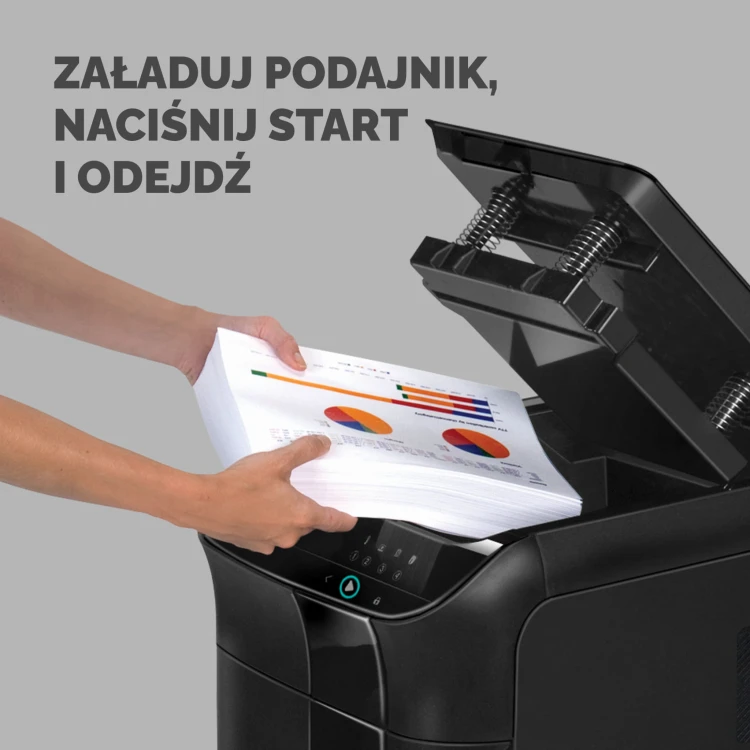 Niszczarka Fellowes AUTOMAX™ 600M CZARNA ścinki 2x12mm www.asan.com.pl