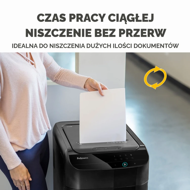 Niszczarka Fellowes AUTOMAX™ 600M CZARNA ścinki 2x12mm www.asan.com.pl