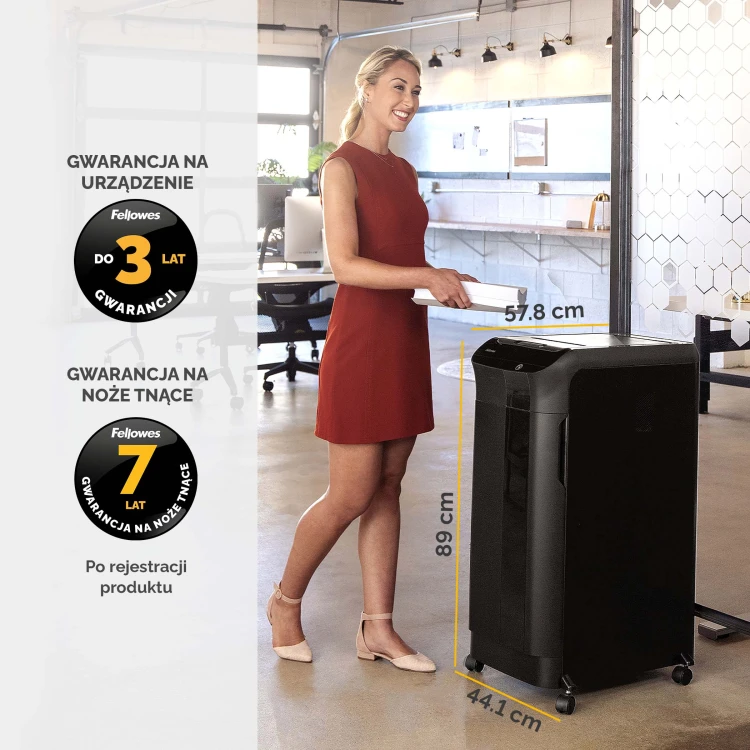 Niszczarka Fellowes AUTOMAX™ 600M CZARNA ścinki 2x12mm www.asan.com.pl