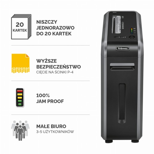 Niszczarka Fellowes 125Ci ścinki 4x38mm P4 www.asan.com.pl