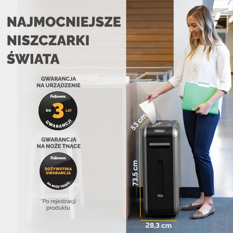 Niszczarka Fellowes 125Ci ścinki 4x38mm P4 www.asan.com.pl