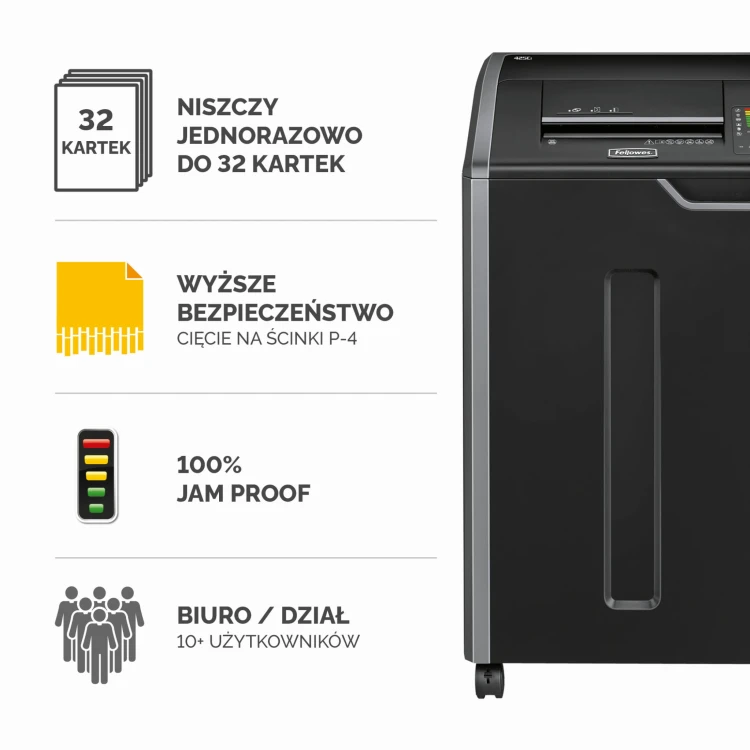 4698001_Niszczarka Fellowes 425ci ścinki 4x30mm P-4  www.asan.com.pl