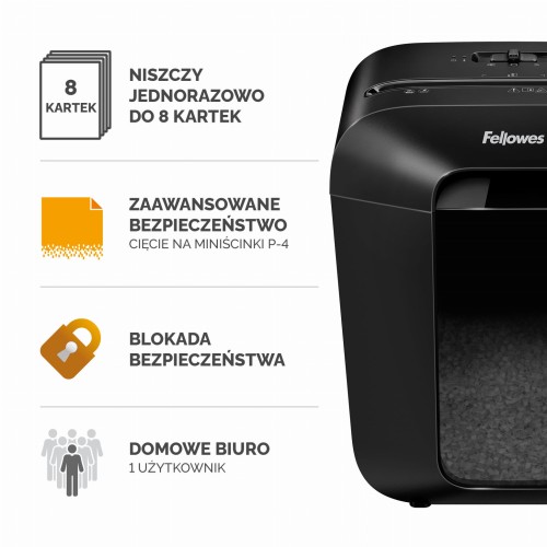 4300701_Niszczarka Fellowes LX41 ścinki 4x12mm P4 www.asan.com.pl